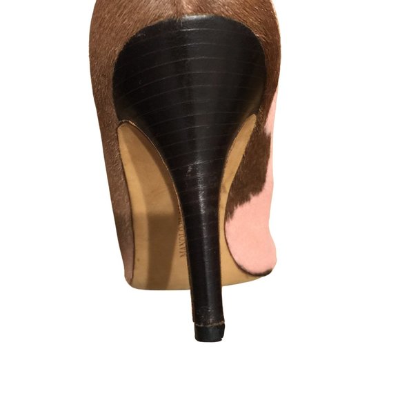 Vintage Manolo Blahnik Pink/Brown Calf Hair Boots 40.5 - Picture 4 of 6